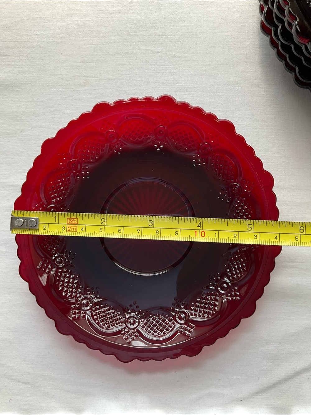 Cape Cod Ruby Red Cup Saucers Set of 4 - Picture 2 of 4